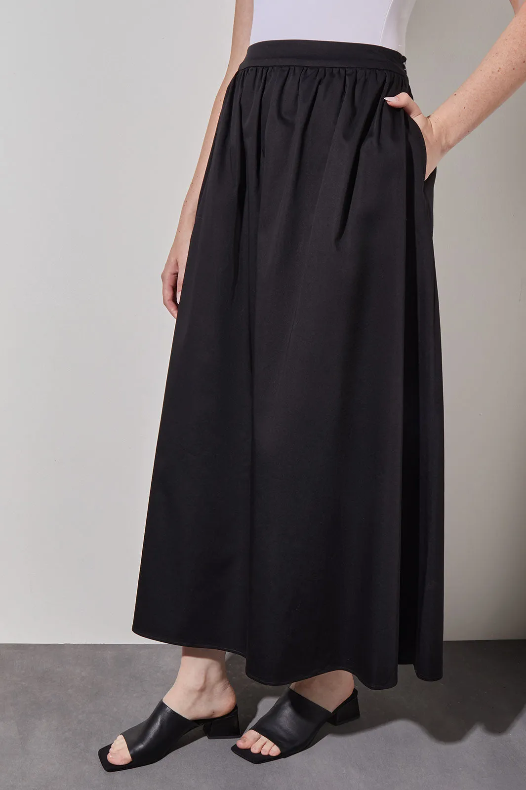 Maxi Gathered Full Skirt - Cotton Blend