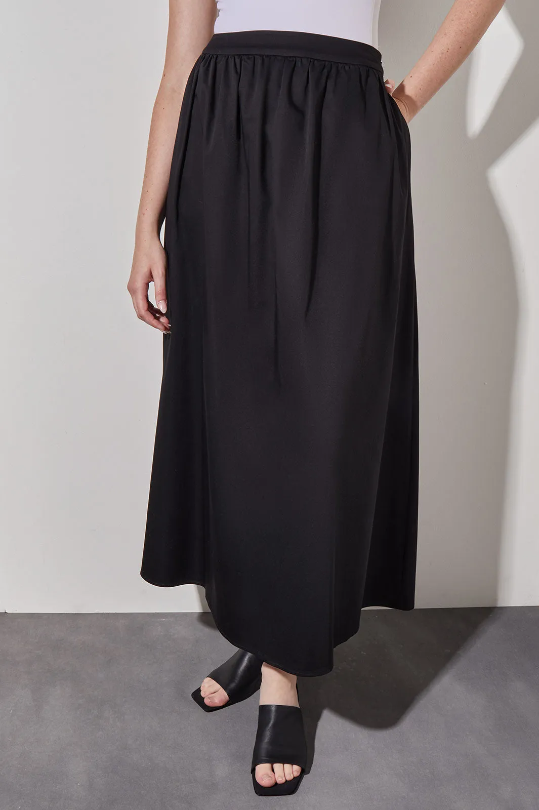 Maxi Gathered Full Skirt - Cotton Blend