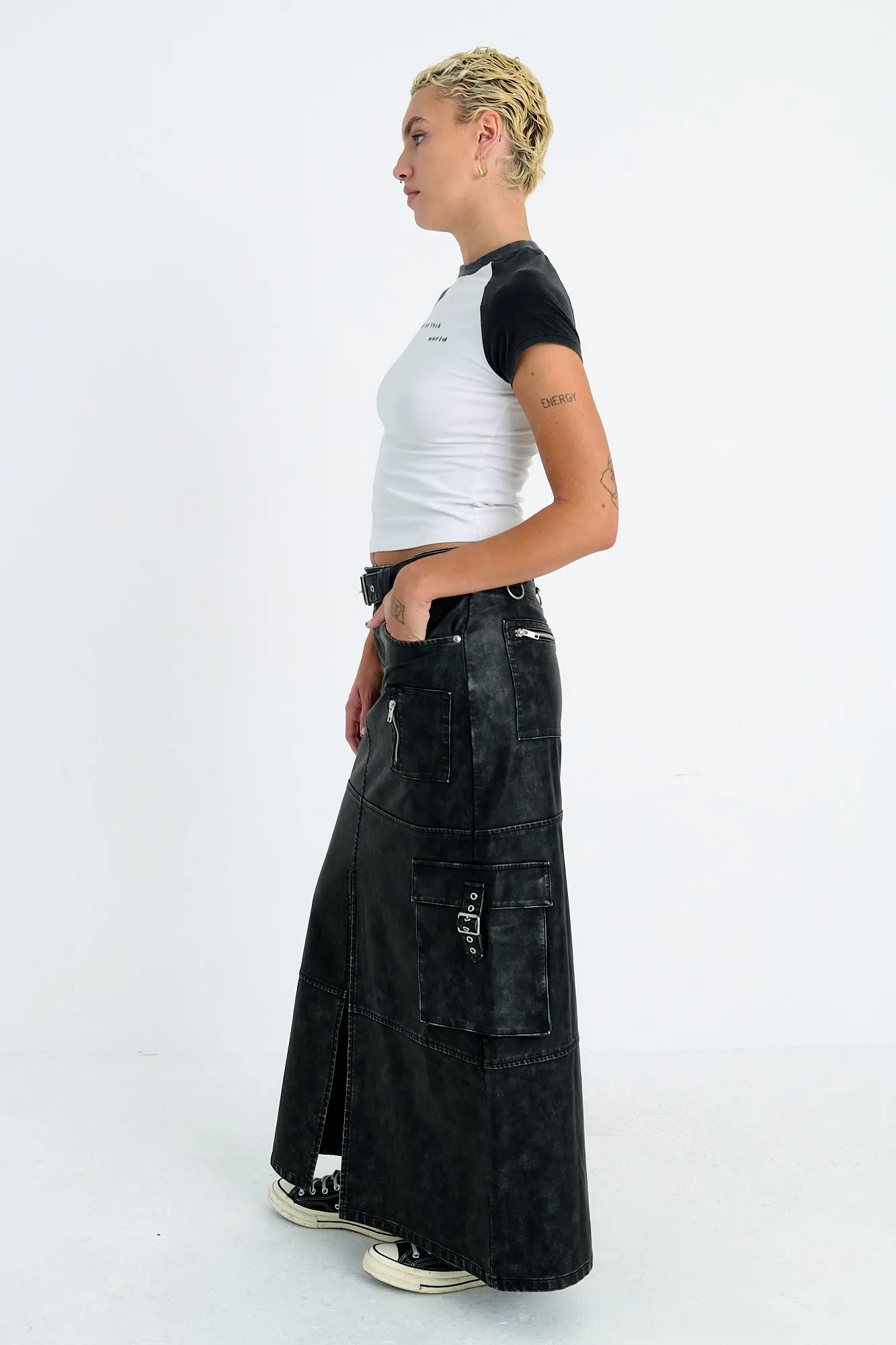 Mischief Faux Leather Maxi Skirt