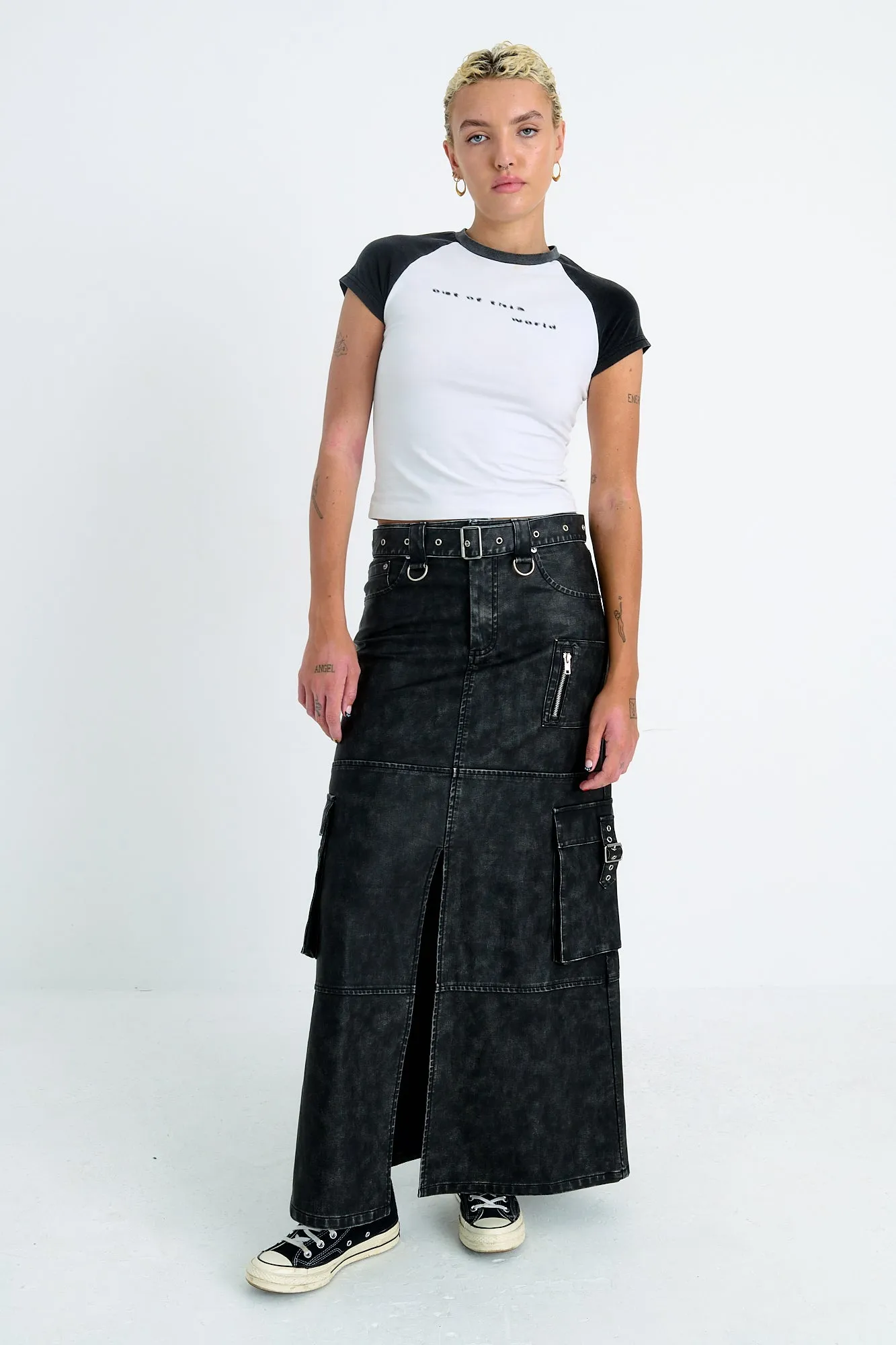 Mischief Faux Leather Maxi Skirt