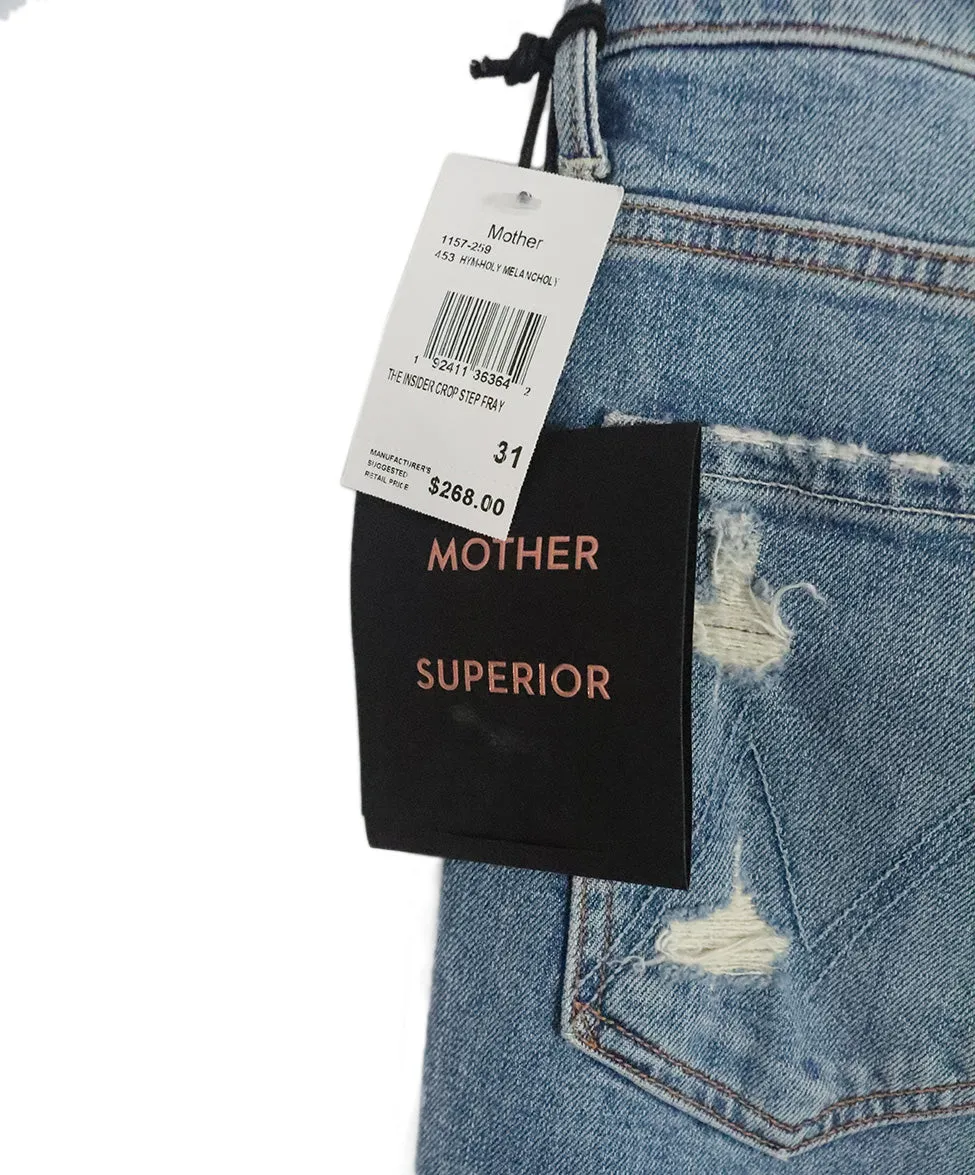 Mother Distressed Blue Jeans sz 8