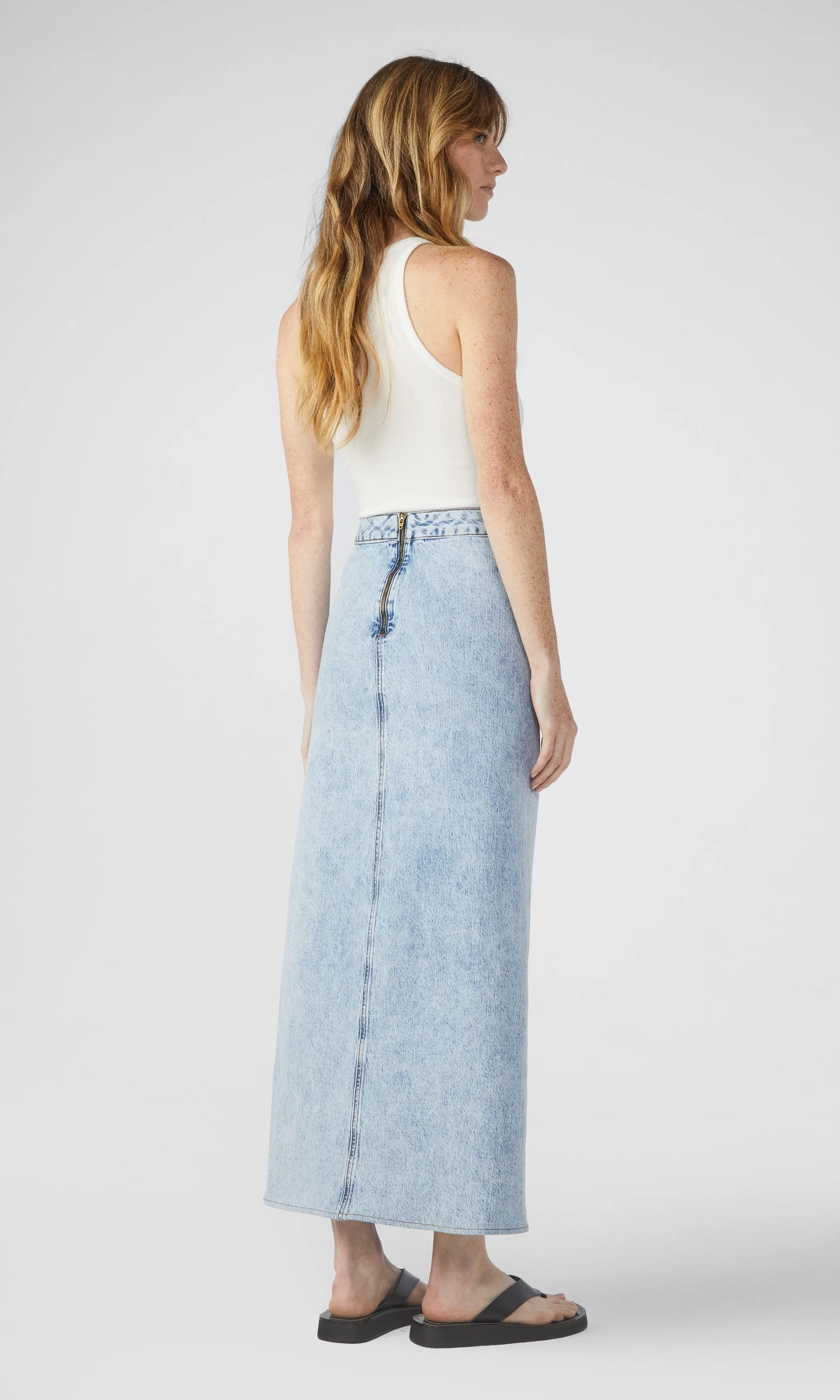 Ms. Madison High-Rise Pencil Maxi Skirt - Spring Indigo