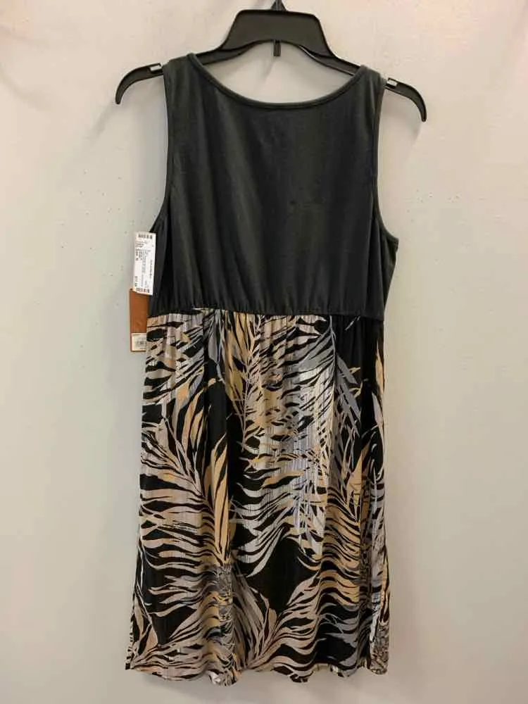 NWT SONOMA Dresses and Skirts Size M BLK/SLVR/GOLD PALMS SLEEVELESS Dress