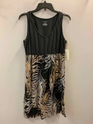 NWT SONOMA Dresses and Skirts Size M BLK/SLVR/GOLD PALMS SLEEVELESS Dress