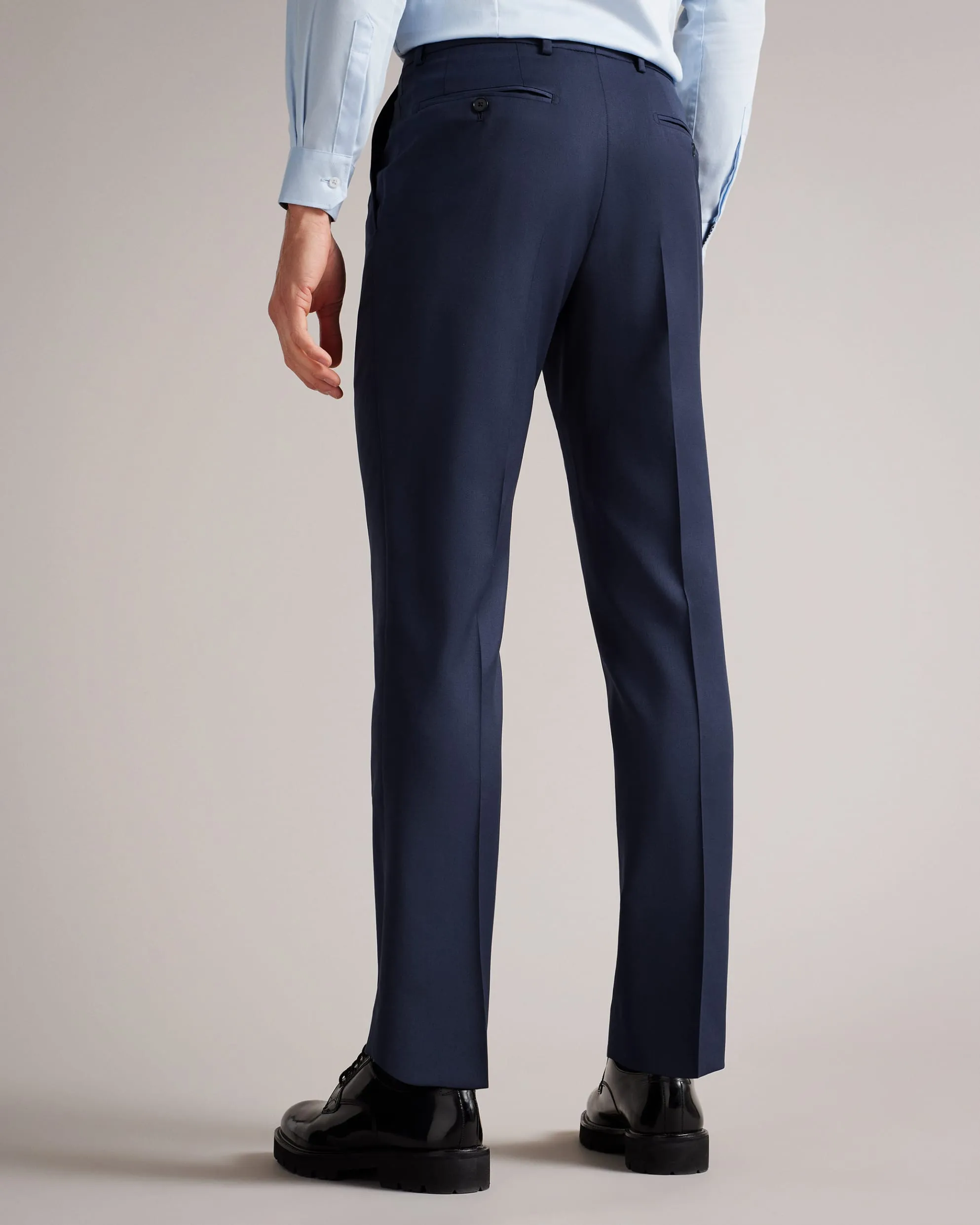 Perthts Slim Navy Twill Suit Trousers Navy