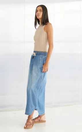 Pia Long Denim Skirt