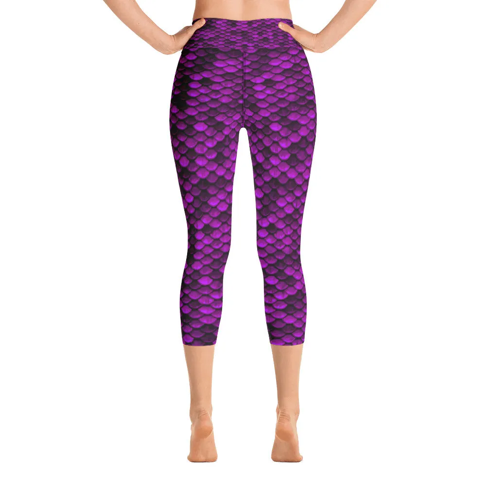 Purple Dragon Skin Yoga Capri Leggings