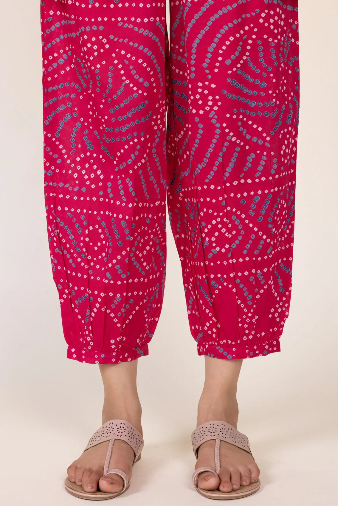 Rani Pink Bandhani Afghani Trousers