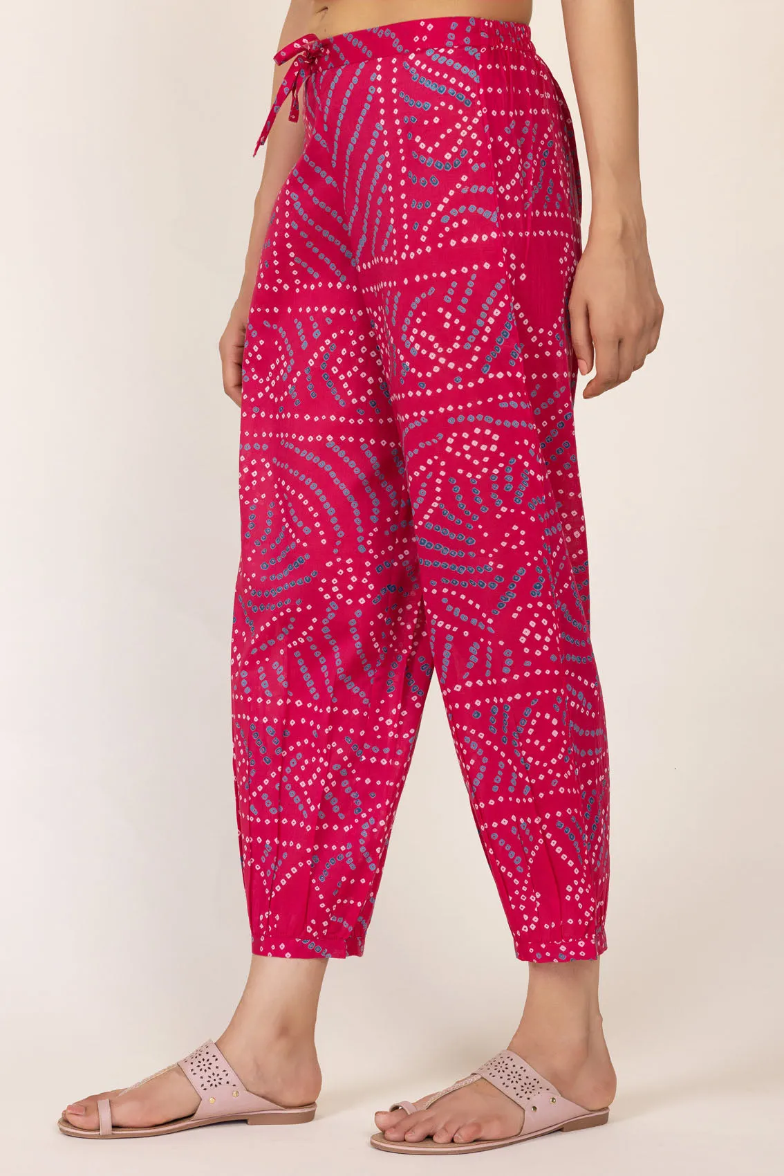 Rani Pink Bandhani Afghani Trousers