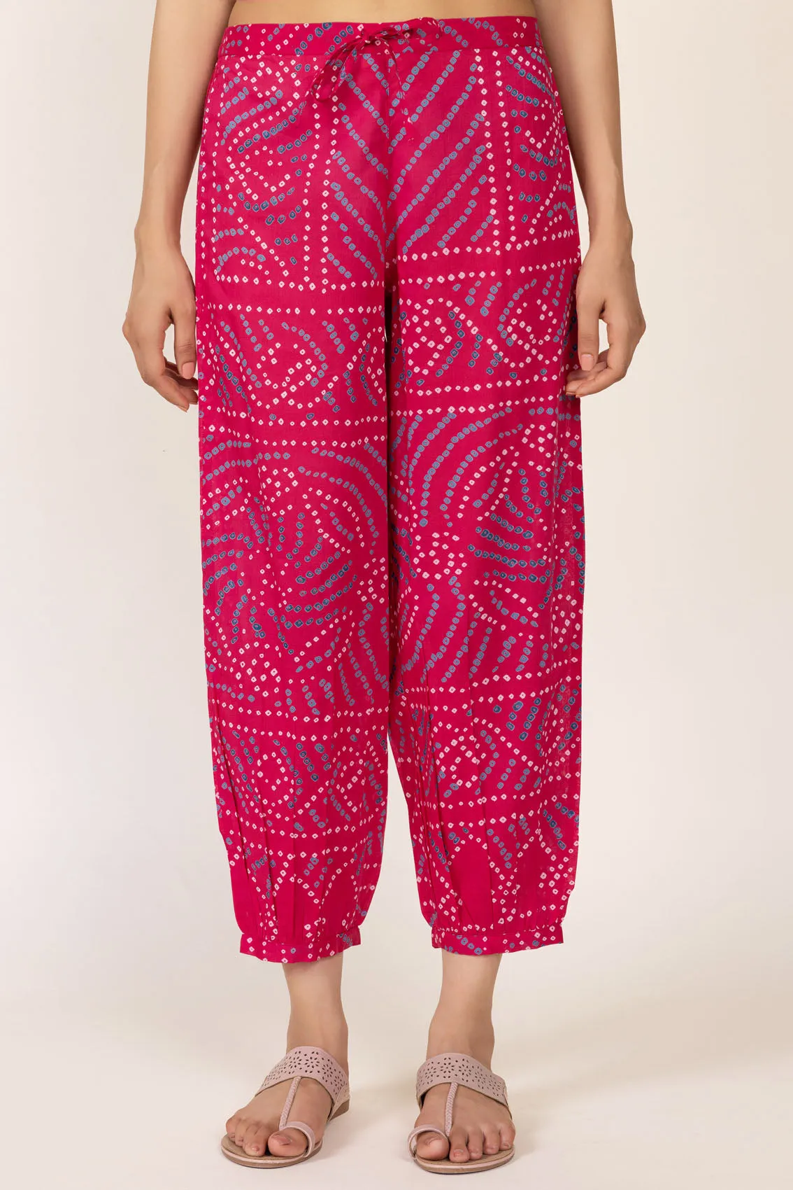 Rani Pink Bandhani Afghani Trousers