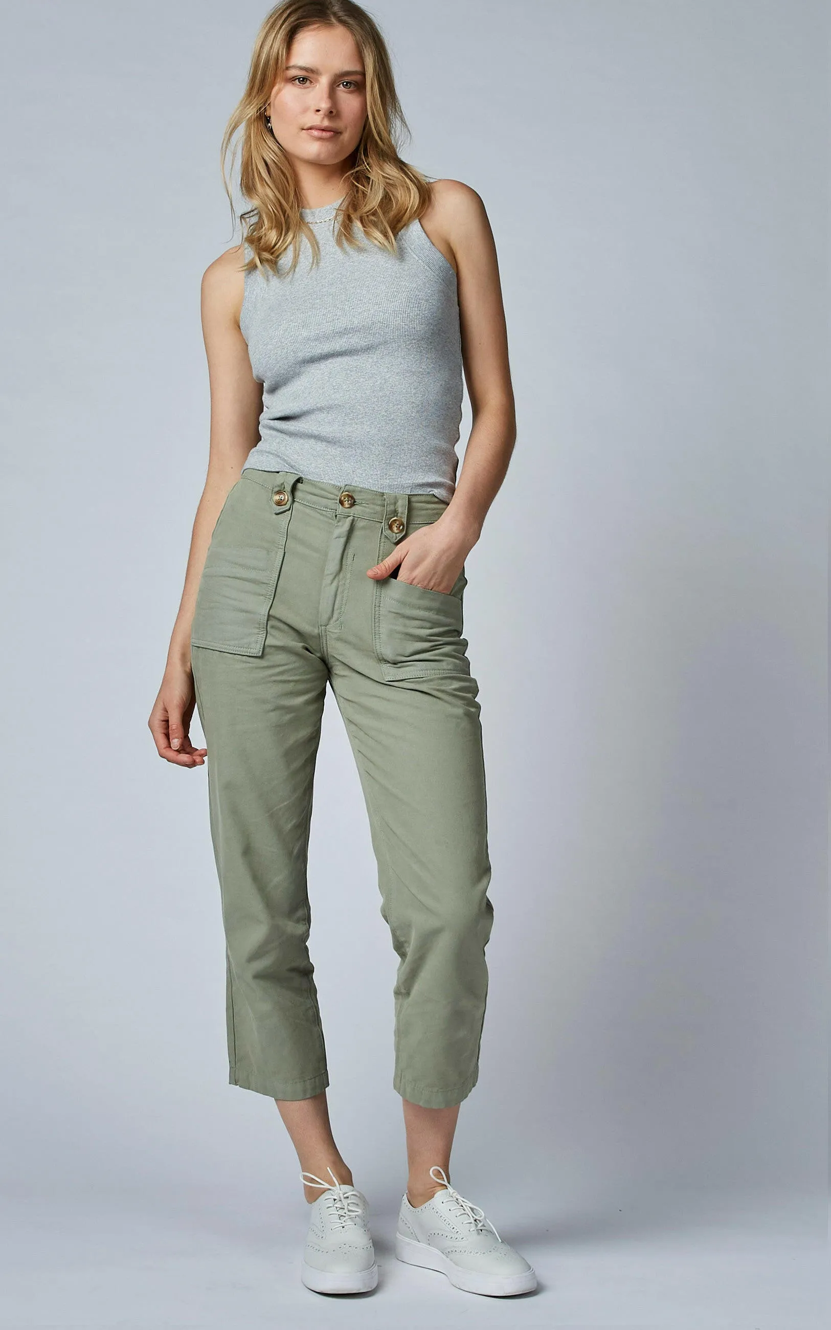 Stella High Waisted Canvas Trousers