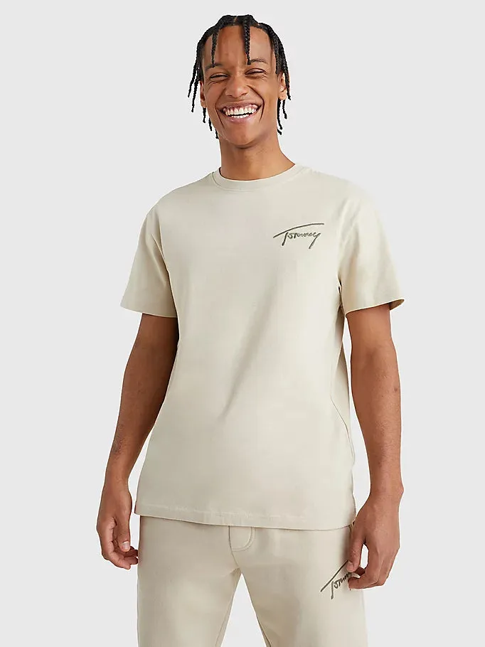 Tommy Jeans - Signature T-SHIRT Embroidery - Savannah Sand