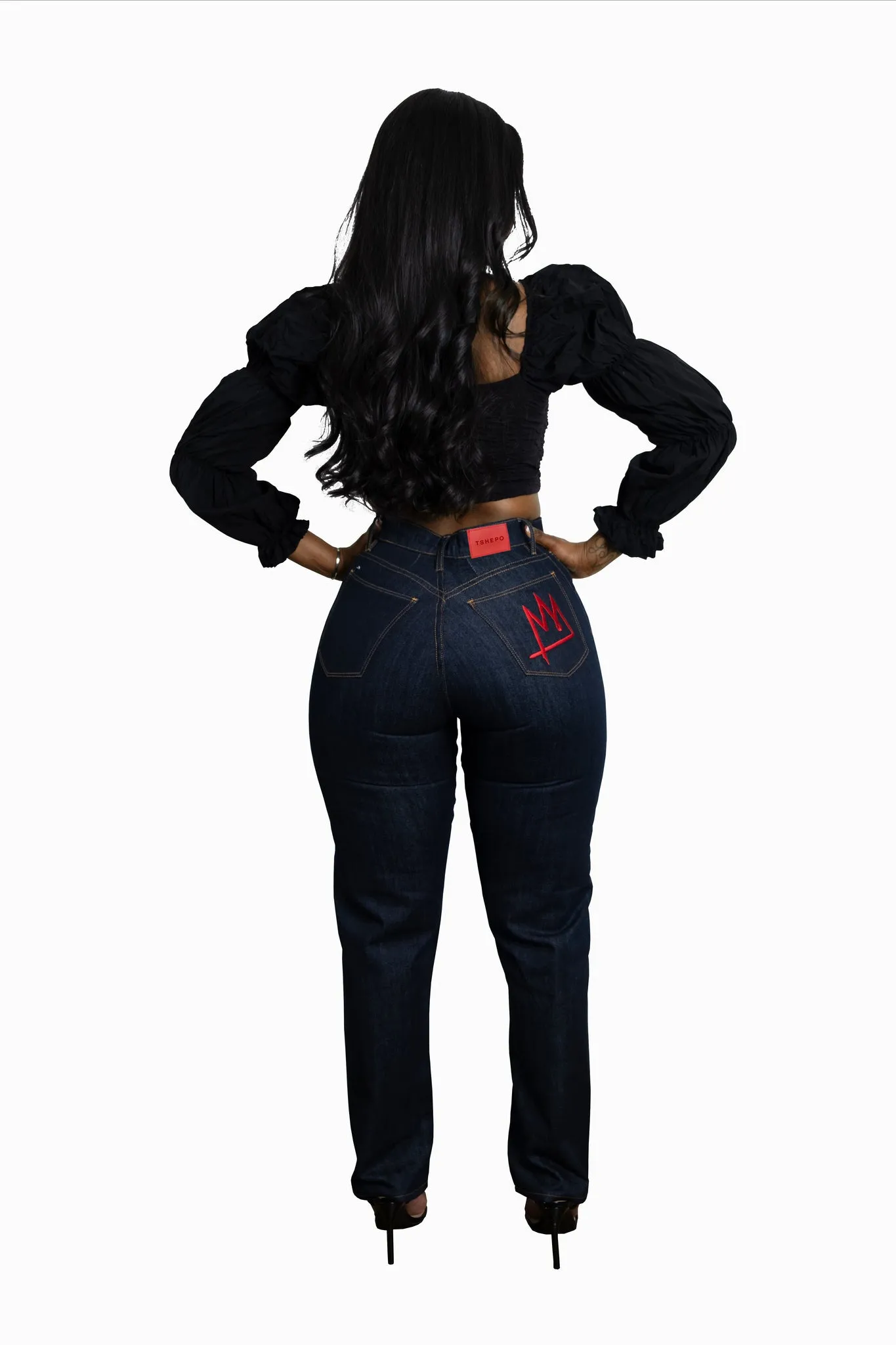 TSHEPO LADIES STRAIGHT CUT PAKISHA JEANS, DARK