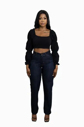 TSHEPO LADIES STRAIGHT CUT PAKISHA JEANS, DARK