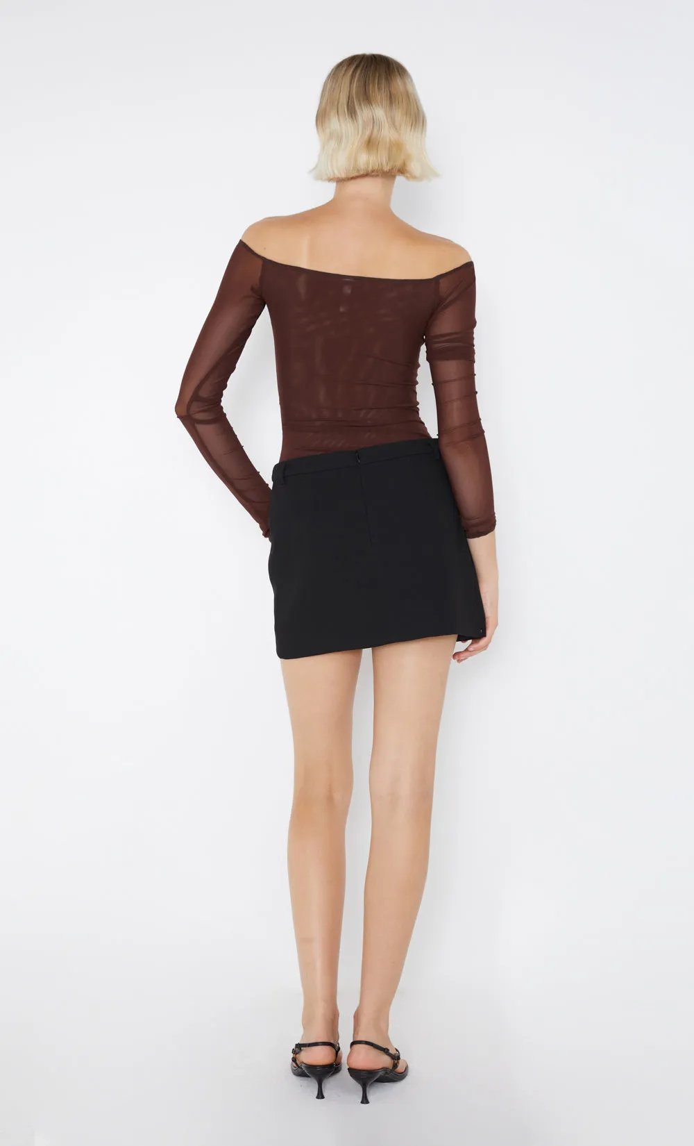 WILDER WRAP MINI SKIRT - BLACK