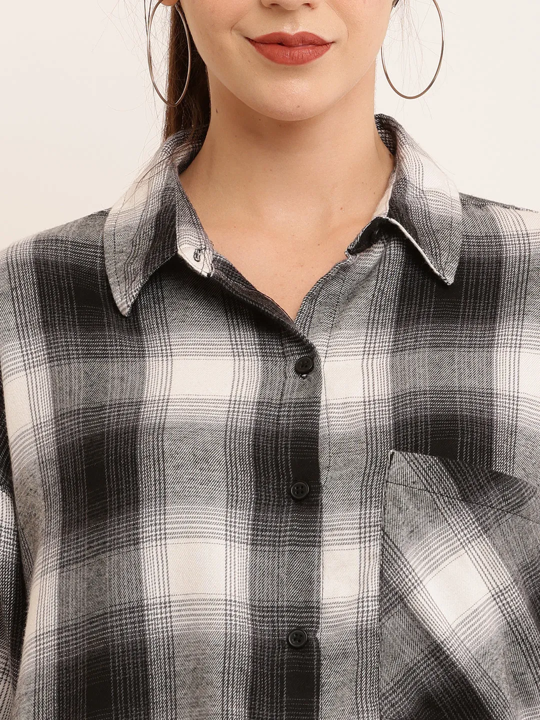 Women Black Checkered Shirt