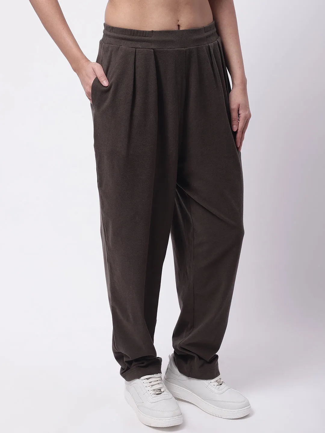 Women Dark Green Viscose Pants