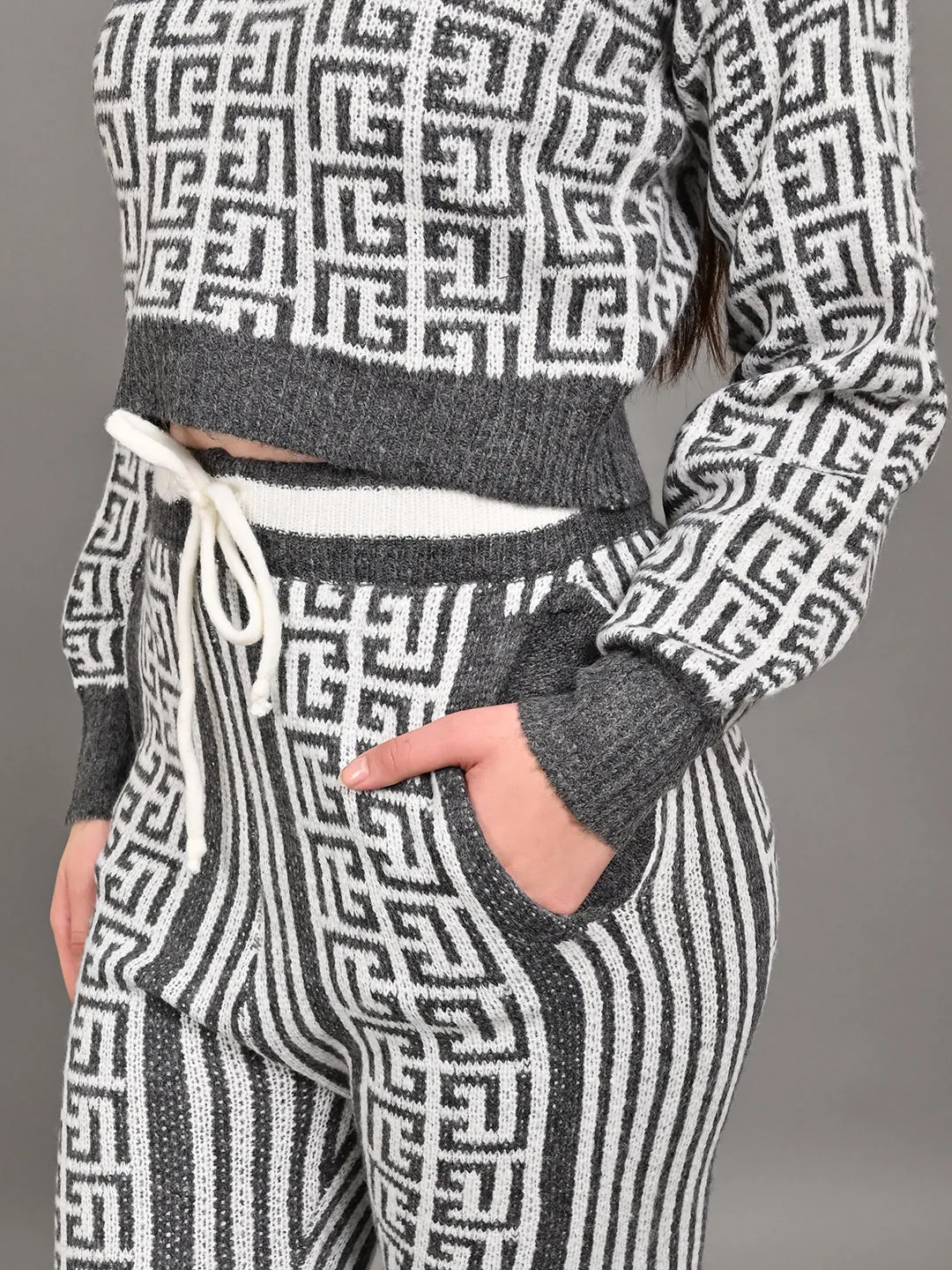 Women Grey Knit Co Ord