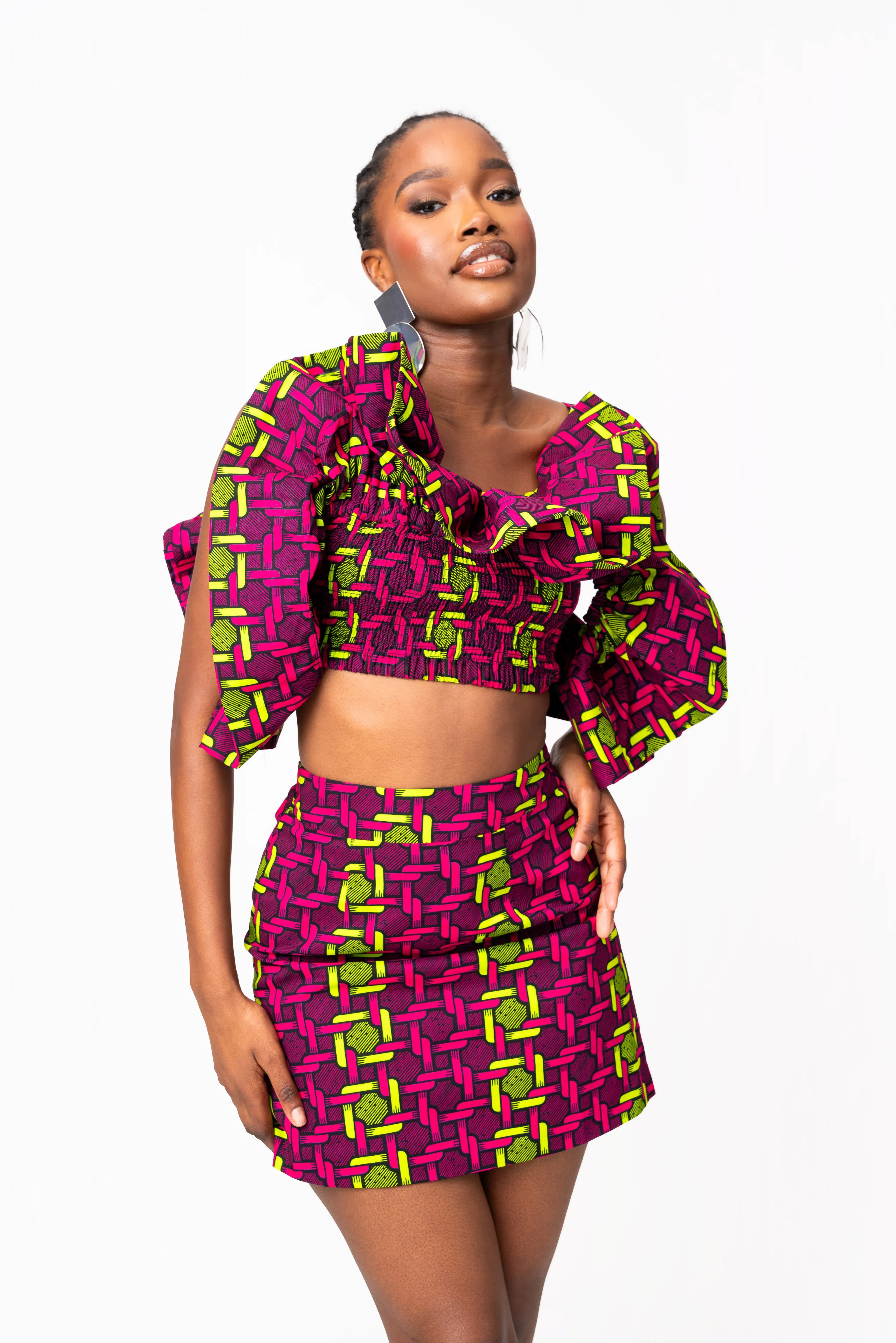 WUNMI African Print Mini Skirt