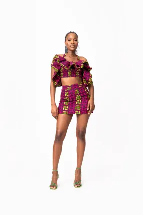 WUNMI African Print Mini Skirt