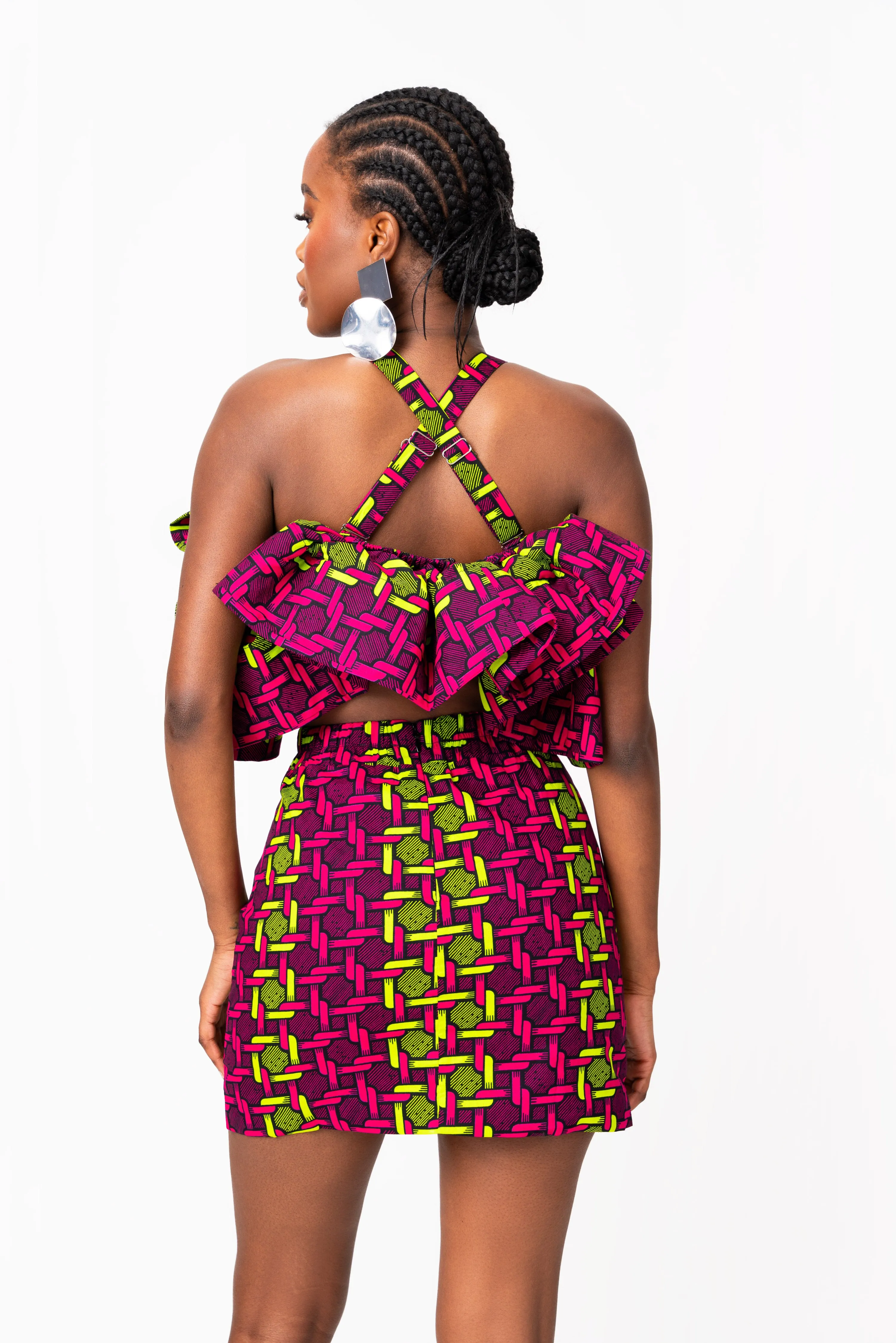 WUNMI African Print Mini Skirt