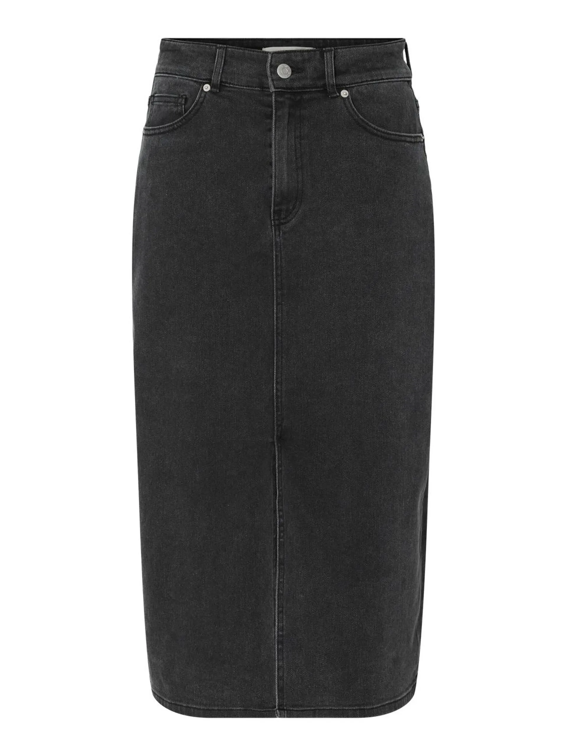 Yasdolma midi denim skirt dark grey