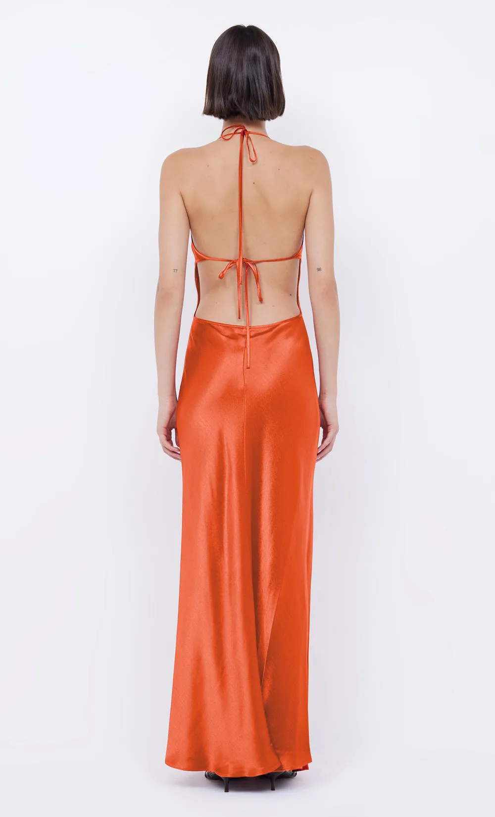 ZARIAH HALTER DRESS - FIRE RED